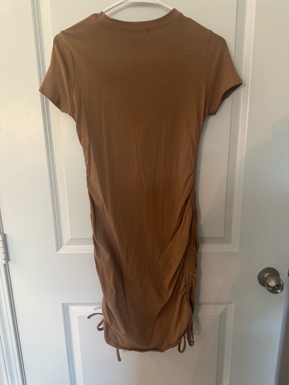 Forever 21 Taupe Ruched Short Sleeve Mini Dress - Picture 3 of 3